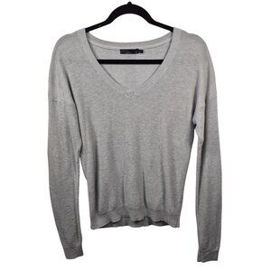 Prana Sweater Womens S Gray Blue Waffle Knit Pullover Long Sleeve V Neck Top